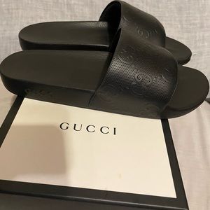 Brand New, Men Gucci Slides Size 12, Black